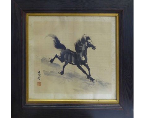 CHINESE SCROLL PAINTINGS, five, plus one framed, 46cm x 51cm. (6)