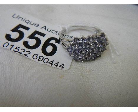 A 9ct gold ring set cubic zirconia's. 
