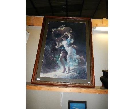 A large framed and glazed classical print marked P+ A + COT 1880. (Collect only) 