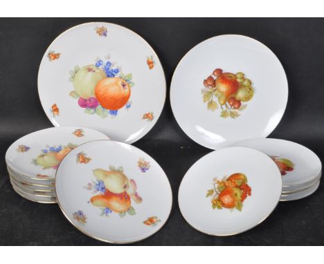 A collection of vintage 20th century Bavarian Schumann bone china tea service comprising of a series of plates. Each being de