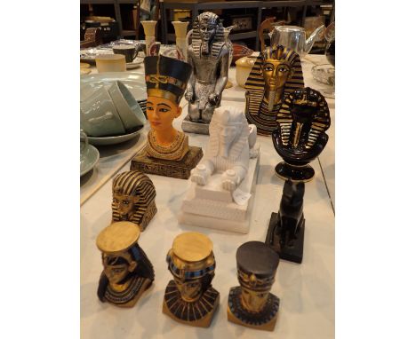 Quantity of Egyptian resin and ceramic items