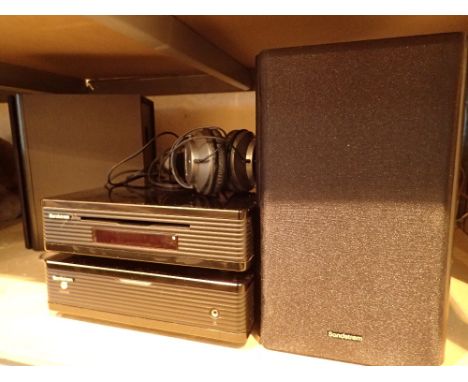 Sandstrom component system amplifier and CD player / tuner and a pair of speakers and Logik headphones ( remote in office 856