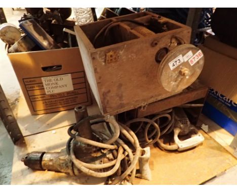 Two large vintage electric drills impact and sander / polisher