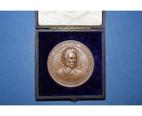 Medallion: British East India Company, cased bronze John Borthwick Gilchrist, by Carl Friedrich Voight, decorated bust and 'B