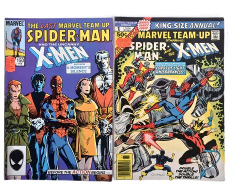 Marvel Comics - Marvel Team Up - original vintage comic books, #1 Spider-Man And The X-Men, and #150 'The Last Marvel Team Up
