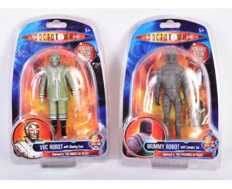 Doctor Who - Character Options - x2 Character made Doctor Who action figures comprising; Mummy Robot with Canopic Jar and Voc