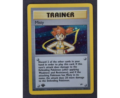 Pokemon - a 1995 near mint Wizard of the Coast First Edition Holo Misty 18/132 card. Appears mint and ready to be graded. Sup