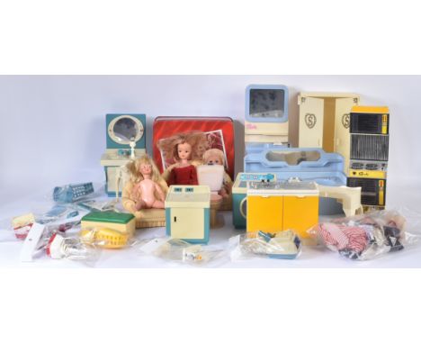Sindy - a large collection of original vintage Pedigree made Sindy dolls, furniture and accessories. Includes an original Sin