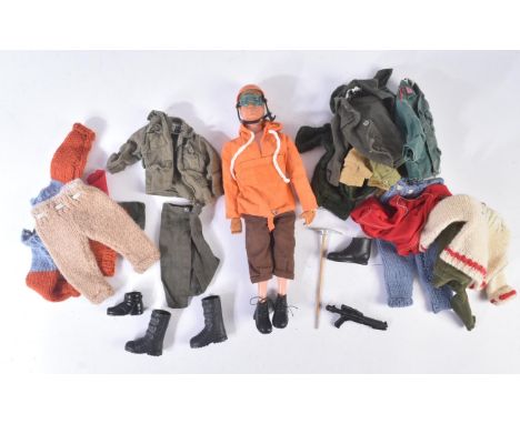 An original vintage 1970s (1973) Palitoy Action Man ' Mountain Rescue ' along with a selection of Action Man clothing. A blon