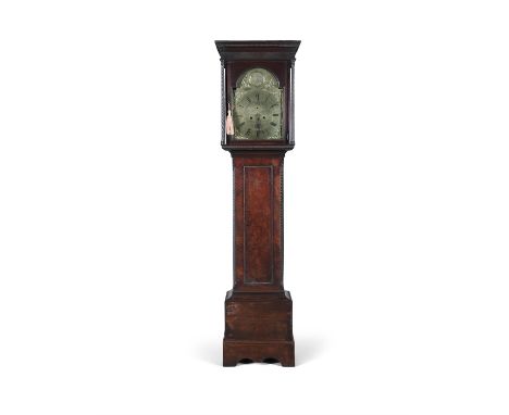 A SCOTTISH GEORGE IV MAHOGANY LONGCASE CLOCK, BY FENWICK OF TILLICOULTRY,the box hood with spiral turned columns, arched glaz