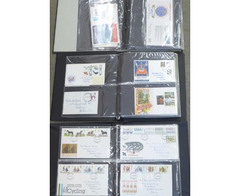 Three albums of stamp first day covers including Concorde, approximately 200 in total 