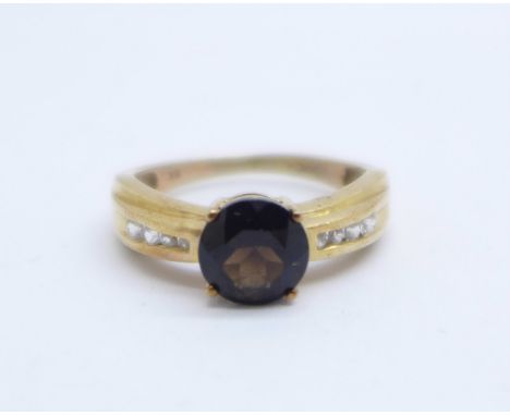 A 9ct gold, stone set ring, 3.3g, M 