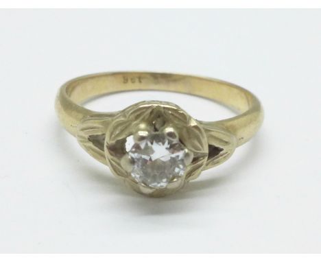 A 9ct gold and diamond solitaire ring, 3.7g, Q, approximately 0.5carat diamond weight 