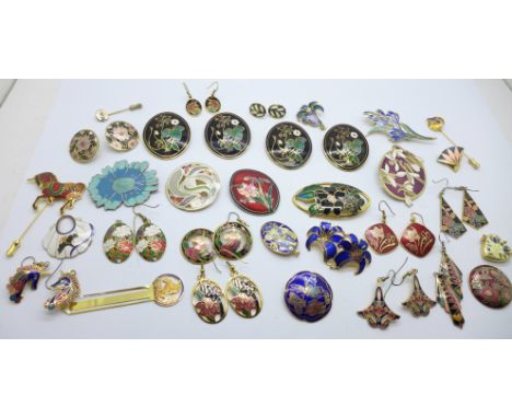 Cloisonne and enamel jewellery 