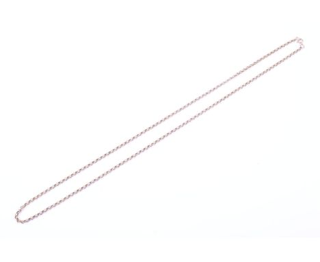 A vintage 9ct gold belcher link necklace. On a bolt-ring clasp, hallmarks for London 1979, 76cm long (30 inches), 15g