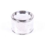 A George V cylindrical can-shaped biscuit tin.