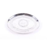 A George III silver mounted oval teapot stand.