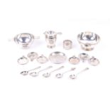 A collection of silver and foreign white metal including a 'Thailand 925 Sterling' quaich shaped
