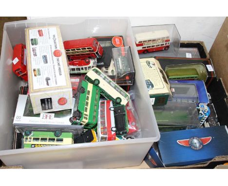 A box of mixed scale public transport buses, to include Atlas Editions 