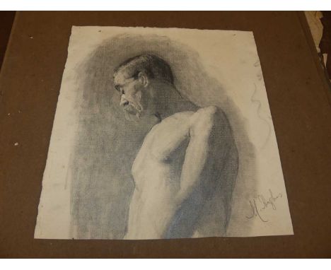 A small folio containing a collection of early 20th century pencil sketches, all being figure and portrait studies by various