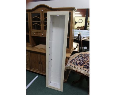 Light wood display cabinet with single glazed door, 42.5cm wide