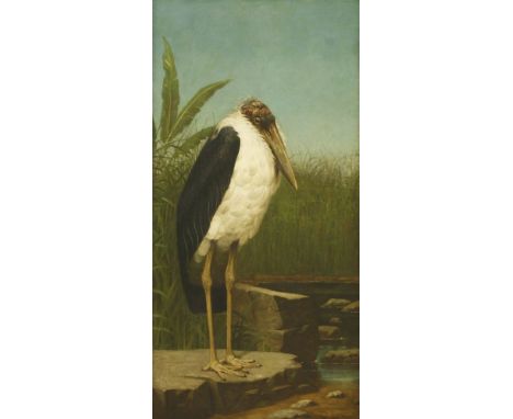 Henry Stacy Marks RA (1829-1898)A MARABOU STORK;A STORK;A pair, both signed l.r., oil on canvas138 x 68cm;and another pair,A 