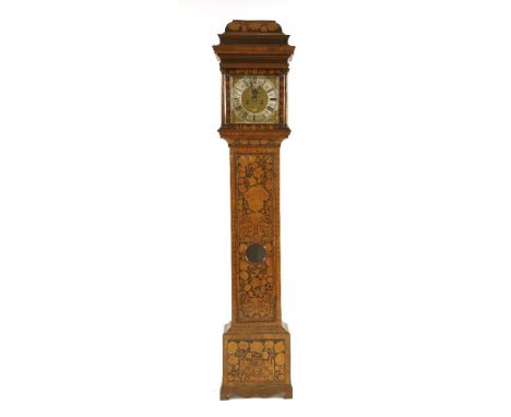 A walnut marquetry longcase clock,Richard Fennell, Kensington, with an eight-day movement striking the hour, subsidiary secon