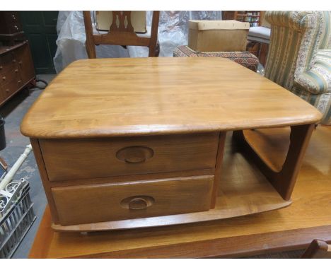 ERCOL TWO DRAWER PANDORA COFFEE TABLE