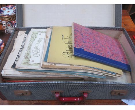 VINTAGE SUITCASE CONTAINING VARIOUS SHEET MUSIC 