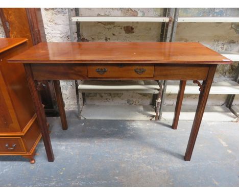 ANTIQUE MAHOGANY SINGLE DRAWER CONSOLE TABLE