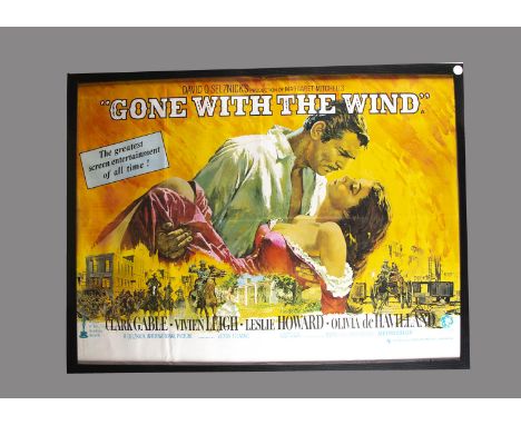 Gone With The Wind UK Quad Poster, Poster for the 30th year anniversary re-release in 1969, with the iconic image of Vivien L