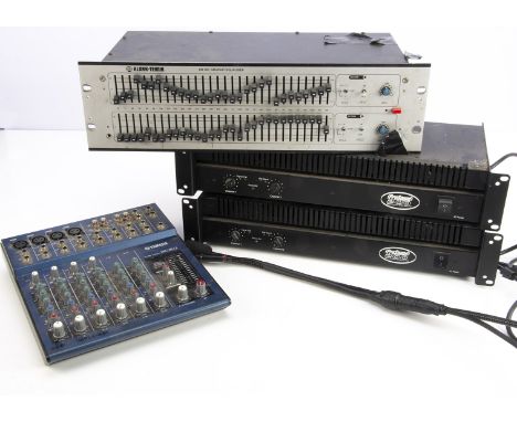 PA System Separates, a Klark-Teknik DN 360 Graphic Equaliser, two ProSound 200 Amplifiers, Yamaha Mixing Console MG10/2, micr