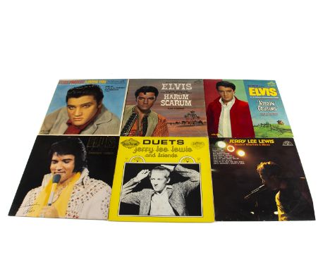 Elvis Presley / Jerry Lee Lewis LPs, fifteen albums by Elvis and Jerry Lee Lewis with titles including Duets, Rockin Rhythm &