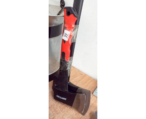 A large log splitting axe and a smaller axe 