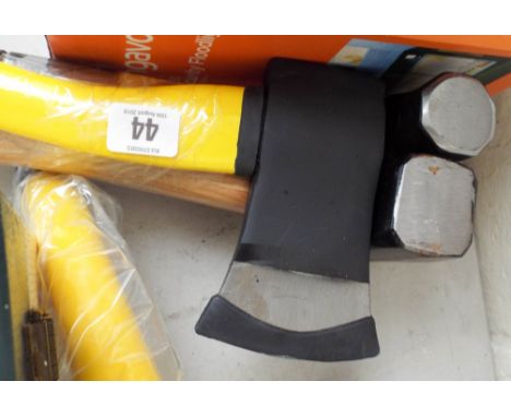 A new axe, a lump hammer and a mini sledge hammer 
