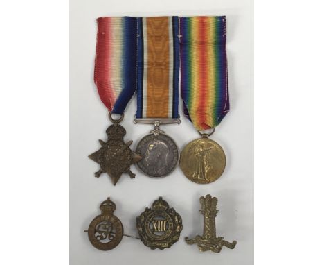 A 1914 Star trio, awarded to 5592 Pte F.C.Berryman of the 13th Hussars. To include: a 1914 Star, British War Medal, Victory M