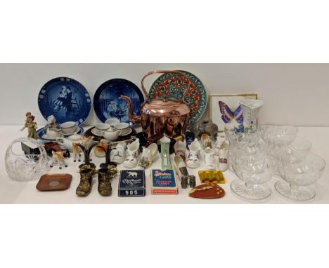 A mixed lot of ceramics and glassware to include Royal Copenhagen, Goss china, model vehicles and other itemsLocation: 
