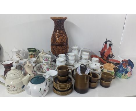 Mixed ceramics to include royal Doulton, Poole pottery, Staffordshire, Beswick and others, vases, teapots, cups saucers, jugs