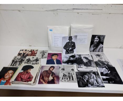 A collection of approx. 125 photographic prints of various music, film and historical personalities to include Twiggy, Michae