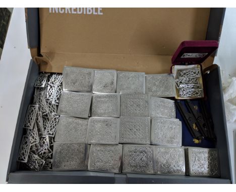 Approximately forty five pewter and brass Wilkinson Sword buckets and a number of brochuresLocation: 