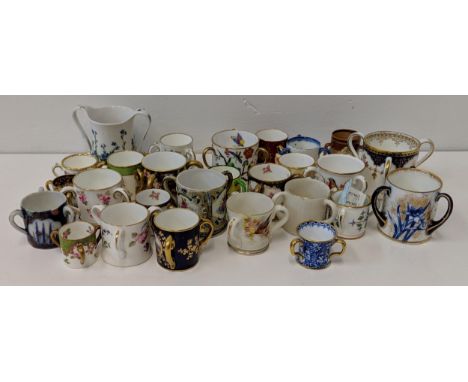A collection of twenty six 19th and 20th century jugs to include Royal Crown Derby & Royal Doulton Copland, Royal Worcester a