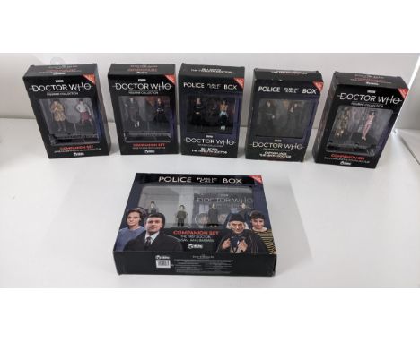 Doctor Who - a collection of six Eaglemoss Companion sets, figurine collections to include The First Doctor, Susan, Ian and B