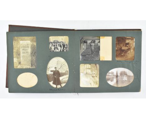 An early 20th century Edwardian &amp; First World War time photograph album. The album containing approximately seventy photo