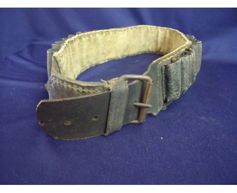 Vintage leather and canvas cartridge belt 