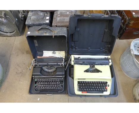 An Underwood typewriter and one other