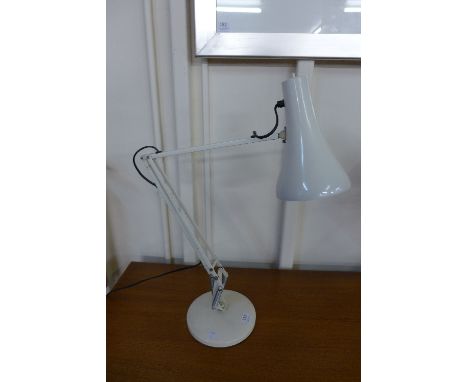 A white anglepoise lamp