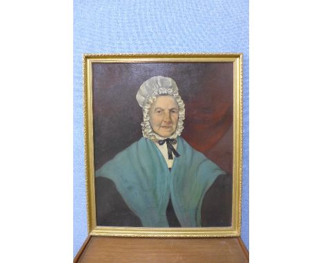 English School (late 19th Century), portrait of a lady, oil on panel, framed