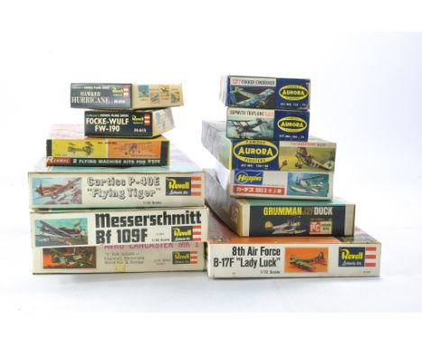 Assorted Vintage Plastic Model Kits from Aurora, Revell and others comprising twelve issues. All complete and unstarted. . 