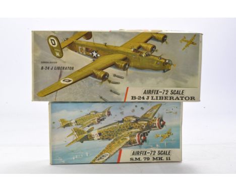 Airfix Vintage Plastic Model Kits in 1/72 comprising two issues including SM 79 MK 11 and B-24 J Liberator. Complete and unst