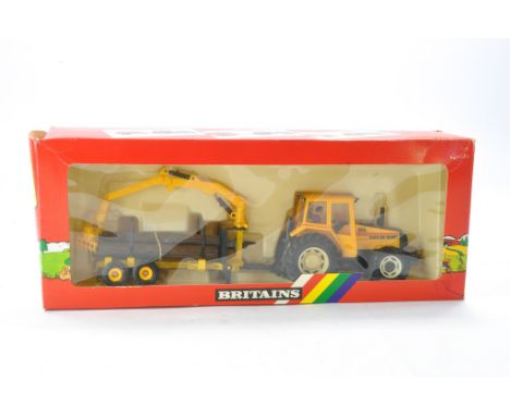 Britains 1/32 Farm Issue comprising No. 9609 Autoway Volvo Valmet 805 Tractor and Log Trailer. Hard to find adapted configura